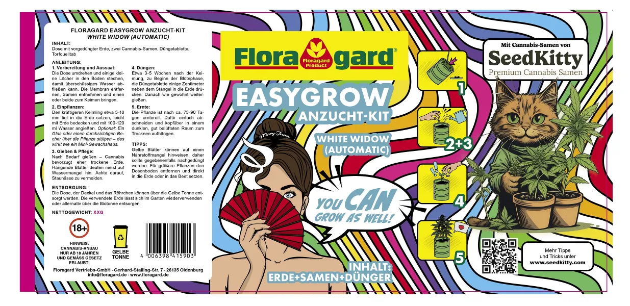 Floragard® EASY GROW Cannabis-Anzucht-Kit White Widow (Automatic) All-in-One