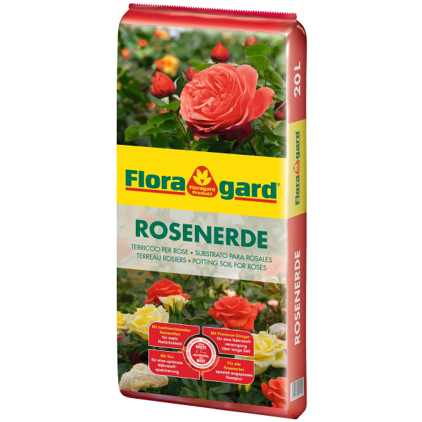 Floragard® Rosenerde mit Ton für Rosen im Garten & im Kübel - 40 Liter