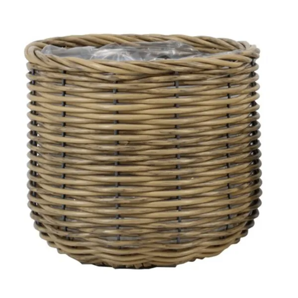 FLORAN Pflanzgefäß Korb Edmonton mit Folienauskleidung Ø 29 cm - Rattan