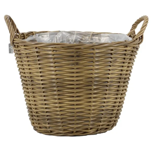 FLORAN Pflanzgefäß Korb Alberta mit Henkeln & Folienauskleidung Ø 40 cm - Rattan FLORAN Pflanzgefäß Korb Alberta mit Henkeln & Folienauskleidung Ø 40 cm - Rattan