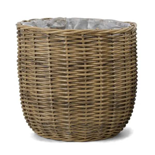 FLORAN Pflanzgefäß Korb Toronto mit Folienauskleidung Ø 29 cm - Rattan