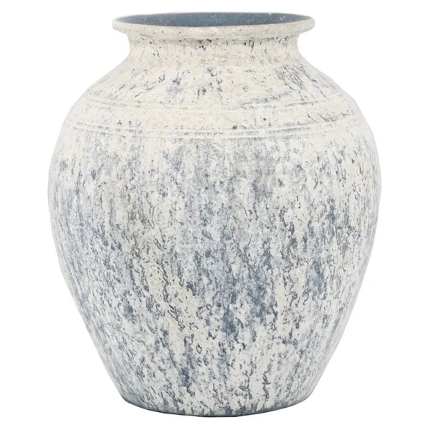 FLORAN Vase Milou Weiß/Blau verwaschen Ø 24 cm - Keramik FLORAN Vase Milou Weiß/Blau verwaschen Ø 24 cm - Keramik