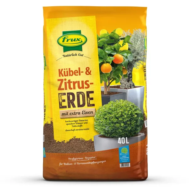 frux® Kübel- & Zitruspflanzenerde mit extra Eisen - 40 Liter frux® Kübel- & Zitruspflanzenerde mit extra Eisen - 40 Liter
