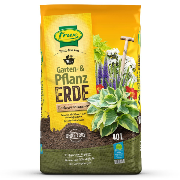 frux® Pro Bio Garten- & Pflanzerde Bodenverbesserer Natürlich Gut torffrei - 40 Liter