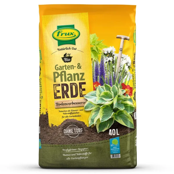 frux® Pro Bio Garten- & Pflanzerde Bodenverbesserer Natürlich Gut torffrei - 40 Liter
