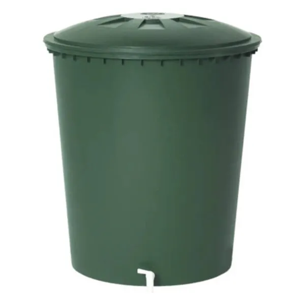 Garantia Regentonne rund 210 l grün mit Deckel und Auslaufhahn