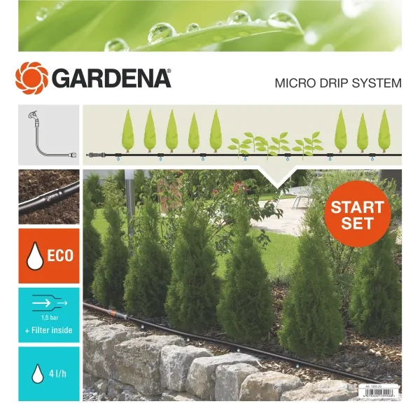GARDENA® Micro-Drip-System Start-Set Pflanzreihen S - 15 Meter GARDENA® Micro-Drip-System Start-Set Pflanzreihen S - 15 Meter