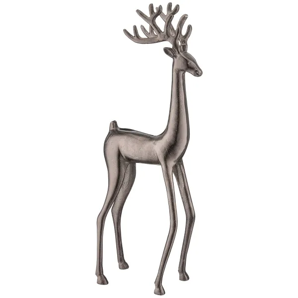 GASPER Weihnachtsfigur Hirsch Braunschwarz massiv 58 cm - Aluminium