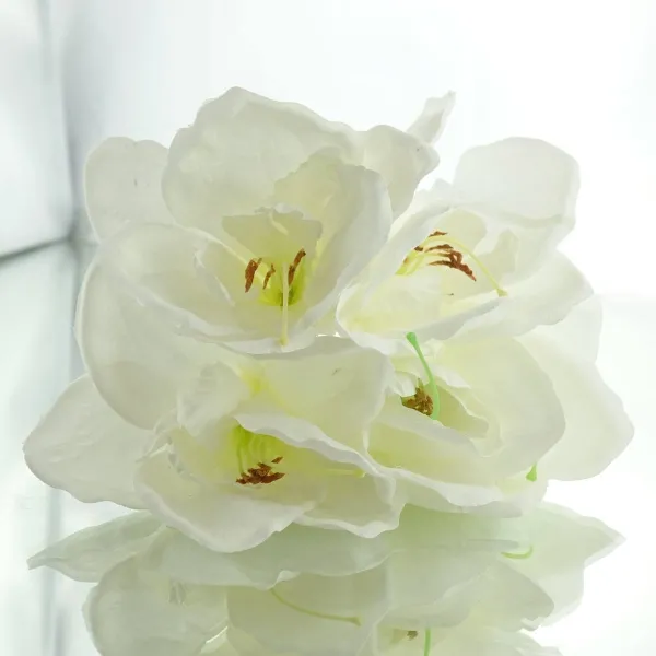 GASPER Amaryllis - Ritterstern Weiß 32 cm 3er Bund - Kunstblumen