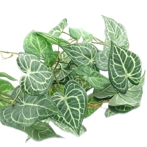 GASPER Anthurien-Blattgirlande Grün-Weiß 110 cm - Kunstblumen