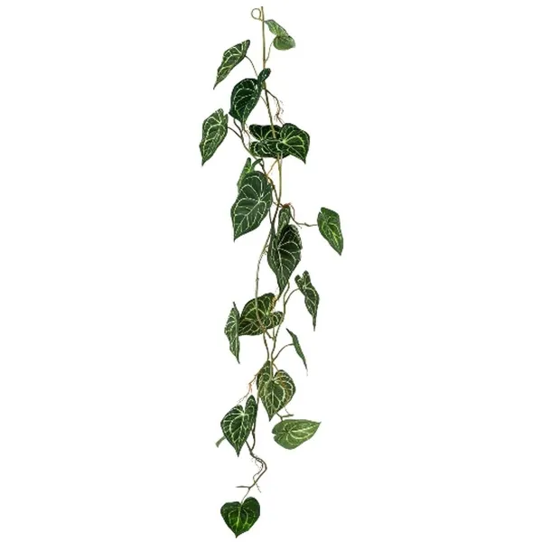 GASPER Anthurien-Blattgirlande Grün-Weiß 110 cm - Kunstblumen