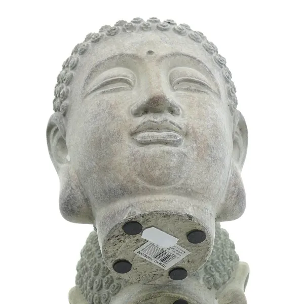GASPER Zement Buddha Kopf Pflanzgefäß Grau gewaschen 17 cm x 15 xm x 14 cm