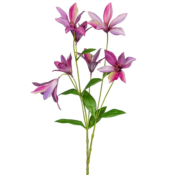 GASPER Clematis mit Sternblüten in Rosa & Blauen Tönen 84 cm - Kunstpflanzen