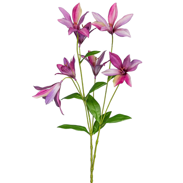 GASPER Clematis mit Sternblüten in Rosa & Blauen Tönen 84 cm - Kunstpflanzen