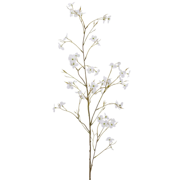 GASPER Cornuszweig Real Touch Weiß 111 cm - Kunstblumen