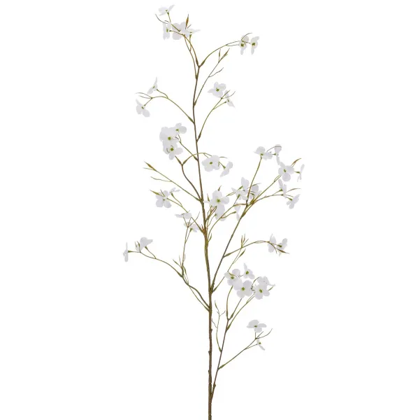 GASPER Cornuszweig Real Touch Weiß 111 cm - Kunstblumen