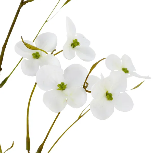 GASPER Cornuszweig Real Touch Weiß 111 cm - Kunstblumen