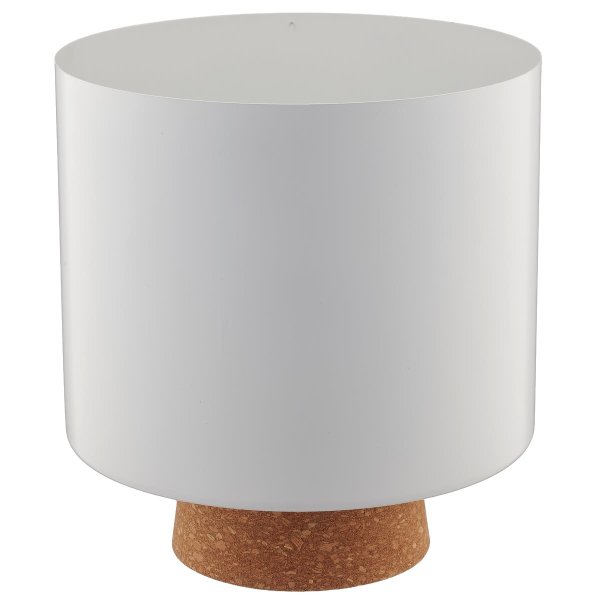 GASPER CREATIV home Übertopf Weiß matt Ø 19,5 x 22 cm - Metall & Kork