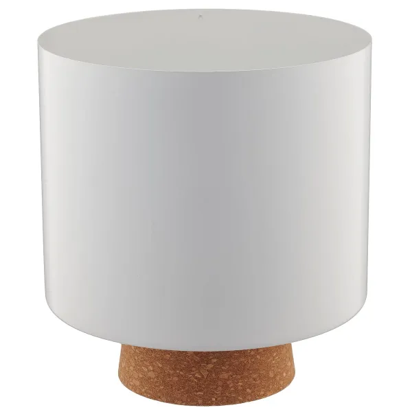 GASPER CREATIV home Übertopf Weiß matt Ø 19,5 x 22 cm - Metall & Kork