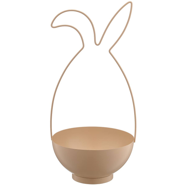 GASPER Creativ home Metallgestell Hase mit Schale 21 cm x 20 cm x 44 cm beige