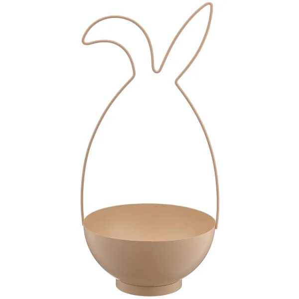 GASPER Creativ home Metallgestell Hase mit Schale 21 cm x 20 cm x 44 cm beige