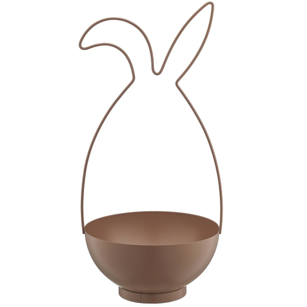 GASPER Creativ home Metallgestell Hase mit Schale 21 cm x 20 cm x 44 cm mandel