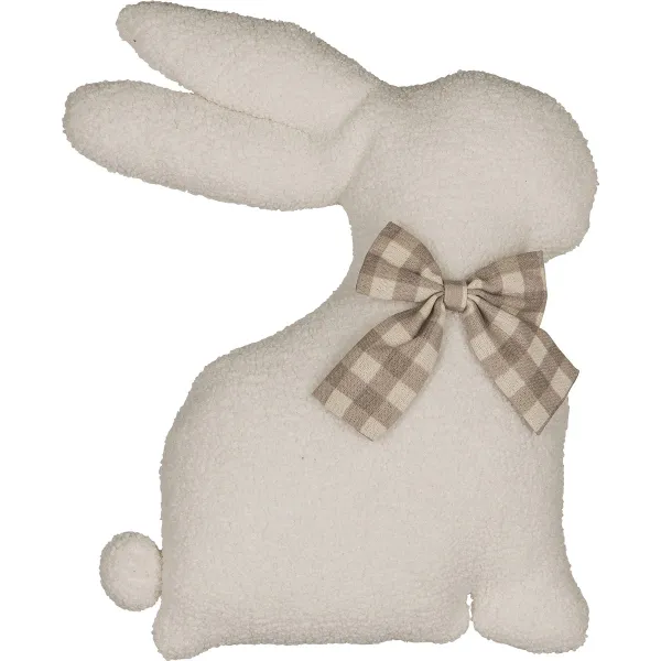 GASPER CREATIVE home Oster-Kuschelhase Weiß mit Schleife 36 x 27,5 cm - Polyester GASPER CREATIVE home Oster-Kuschelhase Weiß mit Schleife 36 x 27,5 cm - Polyester