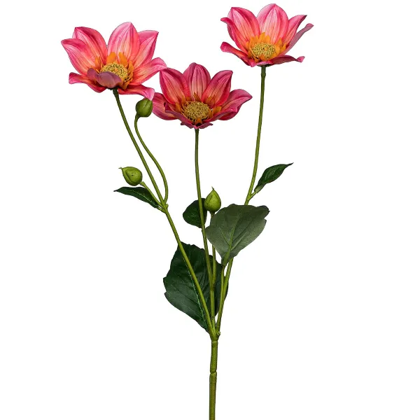 GASPER Mignon-Dahlie Rosa & Gelb Ø 9 cm 67 cm - Kunstblumen