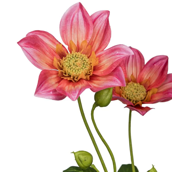 GASPER Mignon-Dahlie Rosa & Gelb Ø 9 cm 67 cm - Kunstblumen