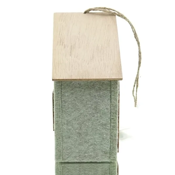GASPER Deko-Haus Anhänger Hellgrün meliert 12 cm - Filz & Holz