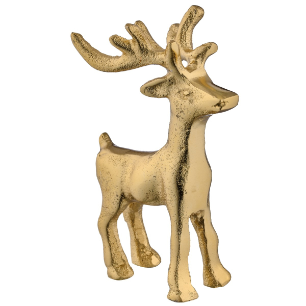 Gasper Dekofigur Hirsch goldfarben 12 cm x 8 cm x 5 cm- Aluminium