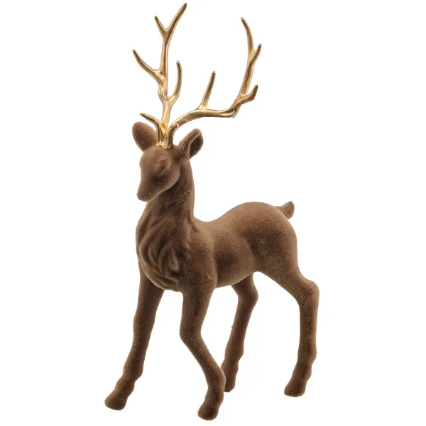 Gasper Dekofigur Hirsch stehend goldfarbenes Geweih beflockt macchiato 20 cm x 7 cm x 37 cm Gasper Dekofigur Hirsch stehend goldfarbenes Geweih beflockt macchiato 20 cm x 7 cm x 37 cm