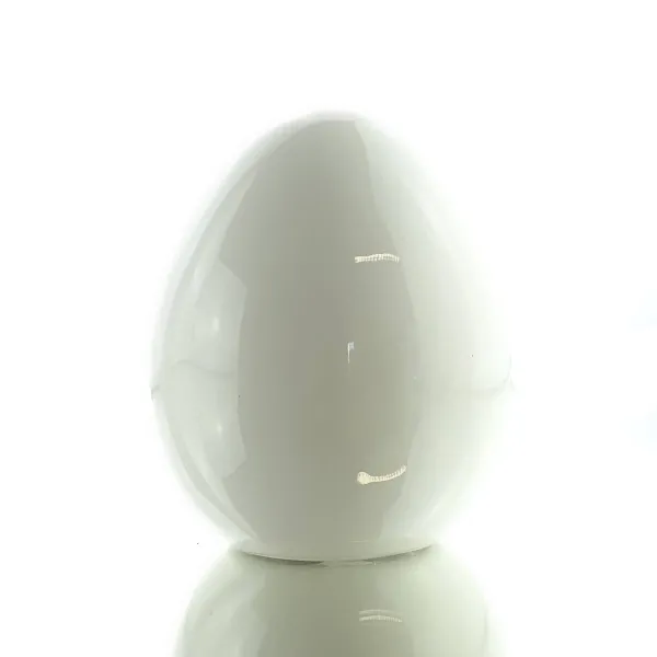 GASPER Dolomit Deko-Ei Weiß Craquelé Optik glasiert Ø 6,5 cm x 8 cm GASPER Dolomit Deko-Ei Weiß Craquelé Optik glasiert Ø 6,5 cm x 8 cm