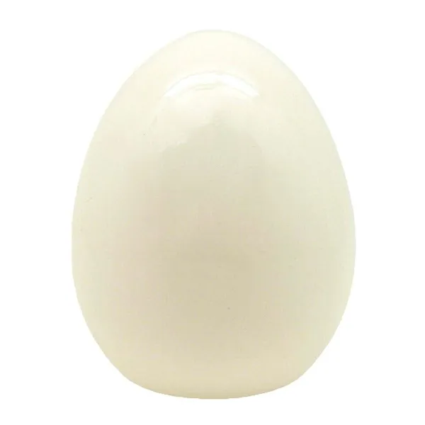 GASPER Dolomit Deko-Ei Weiß Craquelé Optik glasiert Ø 6,5 cm x 8 cm