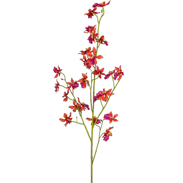 GASPER Orchidee Epidendrum Orange & Violett 100 cm - Kunstpflanzen