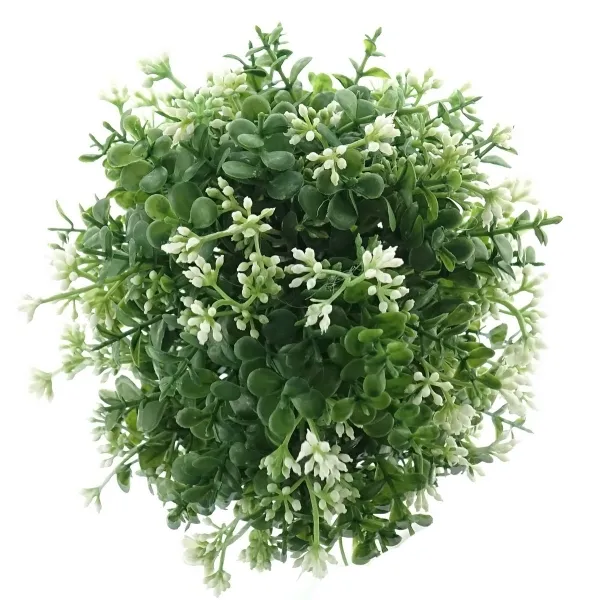GASPER Eucalypthus-Halbkugel Grün-Weiß Ø 17 cm - Kunstblumen