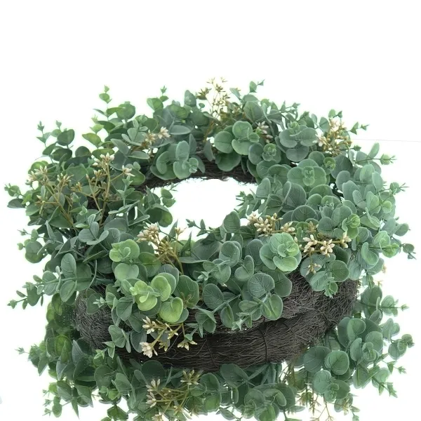 GASPER Eucalyptuskranz Grau-Grün Ø 40 cm - Kunstblumen GASPER Eucalyptuskranz Grau-Grün Ø 40 cm - Kunstblumen