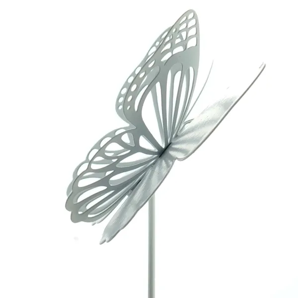 GASPER Gartenstecker Schmetterling Weiß - Metall