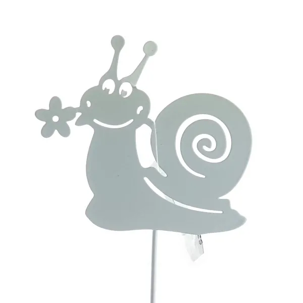 GASPER Gartenstecker Schnecke Weiß 8,5 x 32 cm - Metall GASPER Gartenstecker Schnecke Weiß 8,5 x 32 cm - Metall