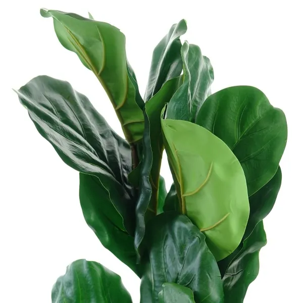 GASPER Geigenkastengummibaum - Ficus lyrata schwarzer Topf 80 cm - Kunstpflanzen