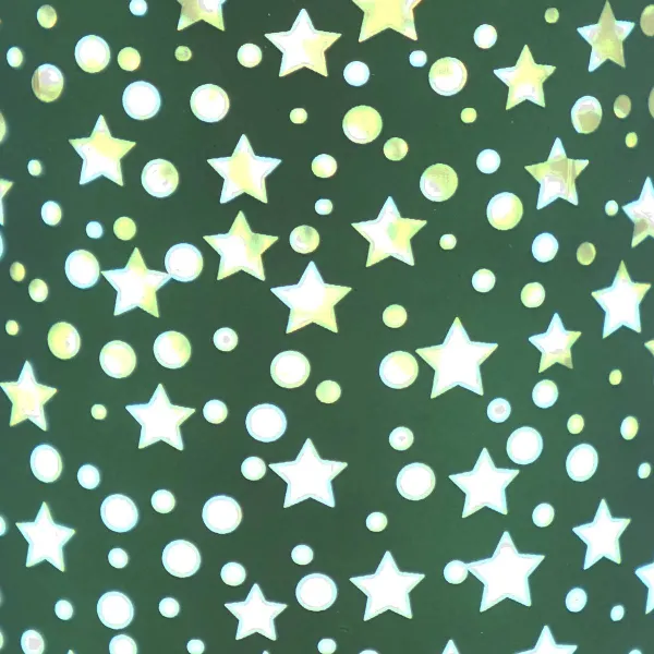 GASPER Glas Windlicht mit LED Zylinder STARS dunkelgrün Ø 8 cm Höhe 12 cm