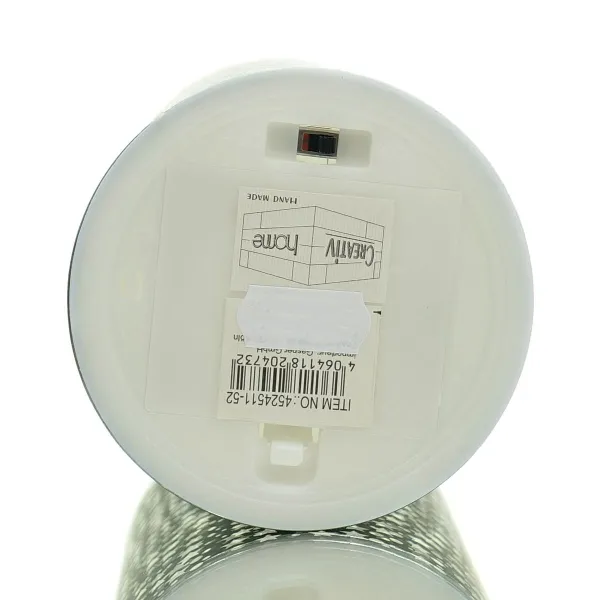 GASPER Glas Windlicht mit LED Zylinder STARS dunkelgrün Ø 9 cm Höhe 16 cm