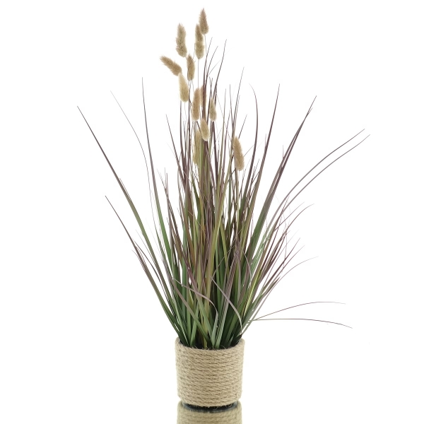 GASPER Hasenschwanzgras - Lagurus im Jutetopf 60 cm  - Kunstpflanzen