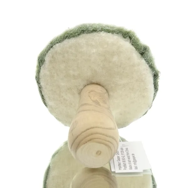 GASPER Herbst- und Weihnachtsdeko Pilz Grün & Natur Ø 11 cm - Holz & Filz
