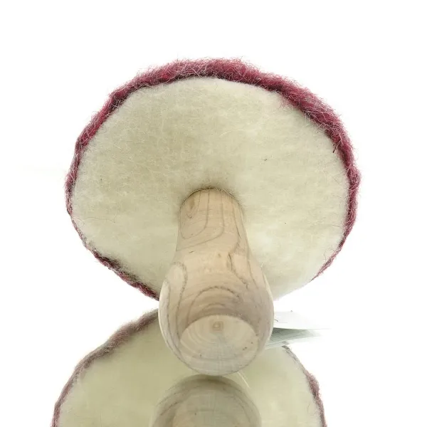 GASPER Herbst- und Weihnachtsdeko Pilz Rot & Natur Ø 11 cm - Holz & Filz