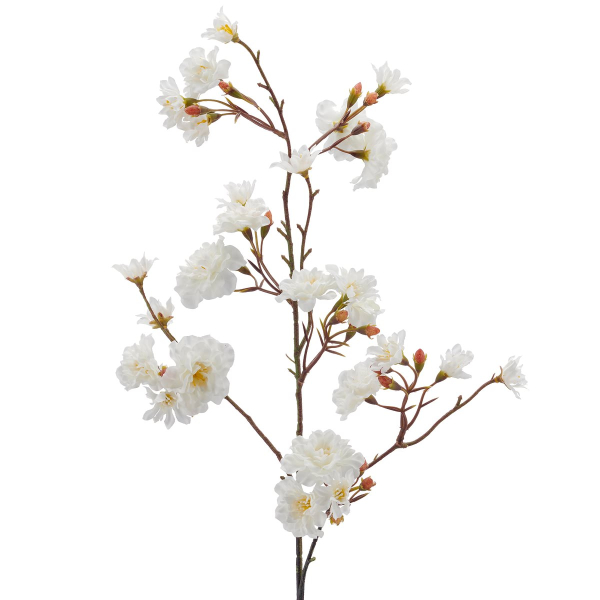 GASPER Kirschblütenzweig Reinweiß verzweigt 80 cm - Kunstblumen