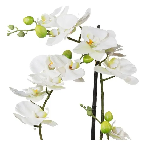 Gasper Kunstpflanze Phalaenopsis 3D-Print im Keramiktopf, 42 cm, weiß, Real Touch