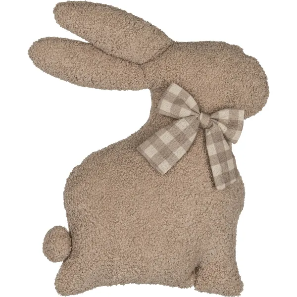 GASPER CREATIVE home Oster-Kuschelhase Beige mit Schleife 36 x 27,5 cm - Polyester