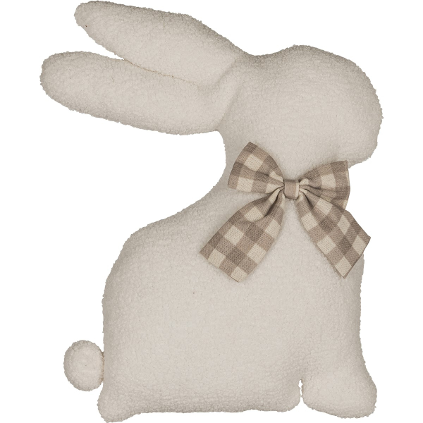 GASPER CREATIVE home Oster-Kuschelhase Weiß mit Schleife 36 x 27,5 cm - Polyester
