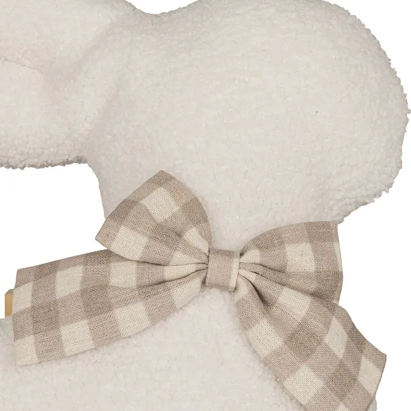 GASPER CREATIVE home Oster-Kuschelhase Weiß mit Schleife 36 x 27,5 cm - Polyester